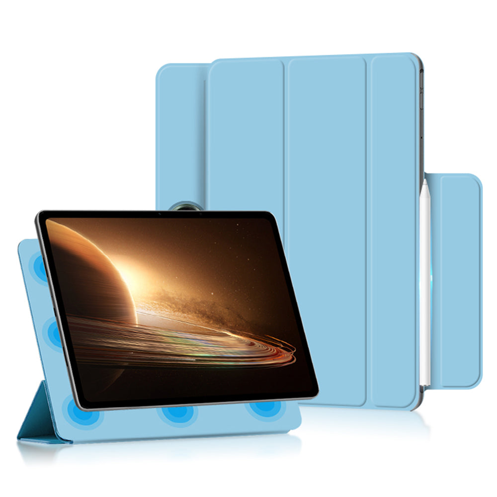 For Oppo Pad 2 PU Leather Tablet Case Magnetic Tri-fold Stand Protective Cover