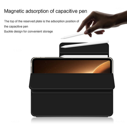 For Oppo Pad 2 PU Leather Tablet Case Magnetic Tri-fold Stand Protective Cover