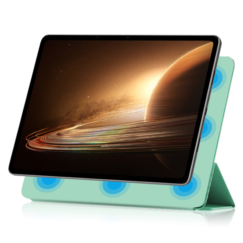 For Oppo Pad 2 PU Leather Tablet Case Magnetic Tri-fold Stand Protective Cover
