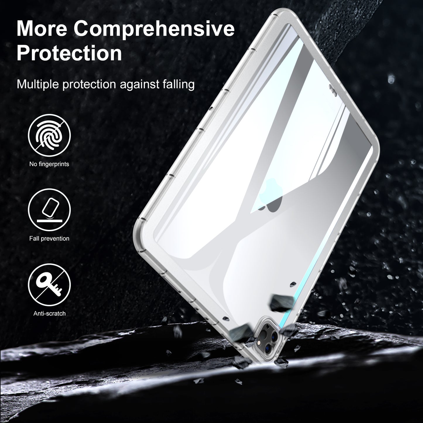 For iPad Pro 12.9 (2020) / (2021) / (2022) Acrylic+TPU Clear Tablet Case Anti-drop Tablet Cover
