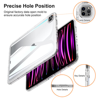For iPad Pro 12.9 (2020) / (2021) / (2022) Acrylic+TPU Clear Tablet Case Anti-drop Tablet Cover