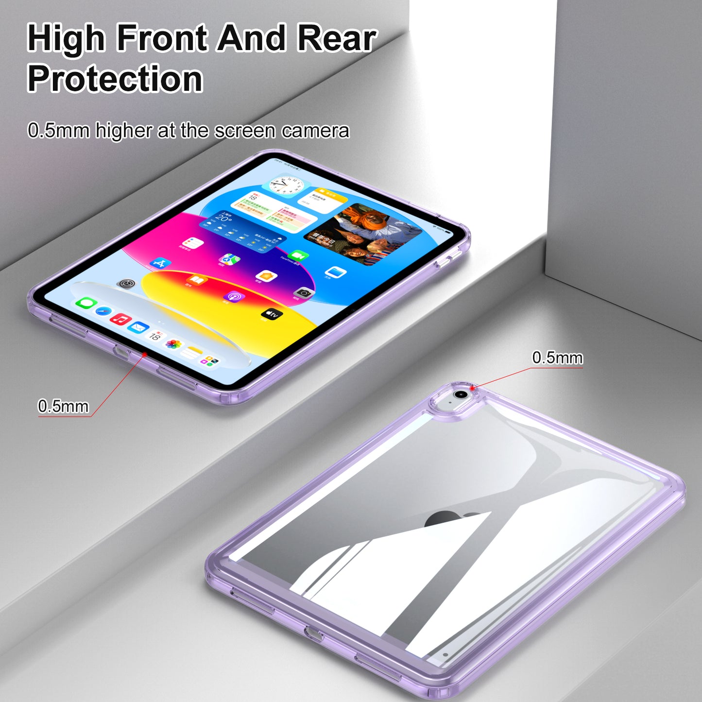 For iPad 10.9 (2022) Acrylic+TPU Tablet Cover Shockproof Transparent Tablet Case