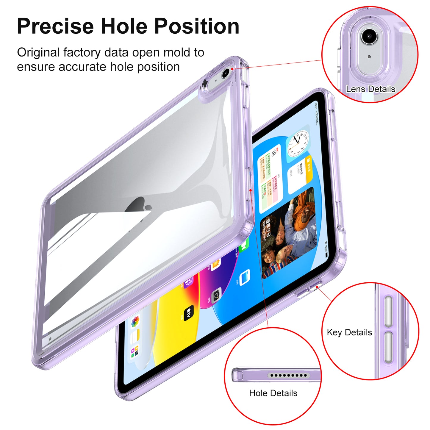 For iPad 10.9 (2022) Acrylic+TPU Tablet Cover Shockproof Transparent Tablet Case
