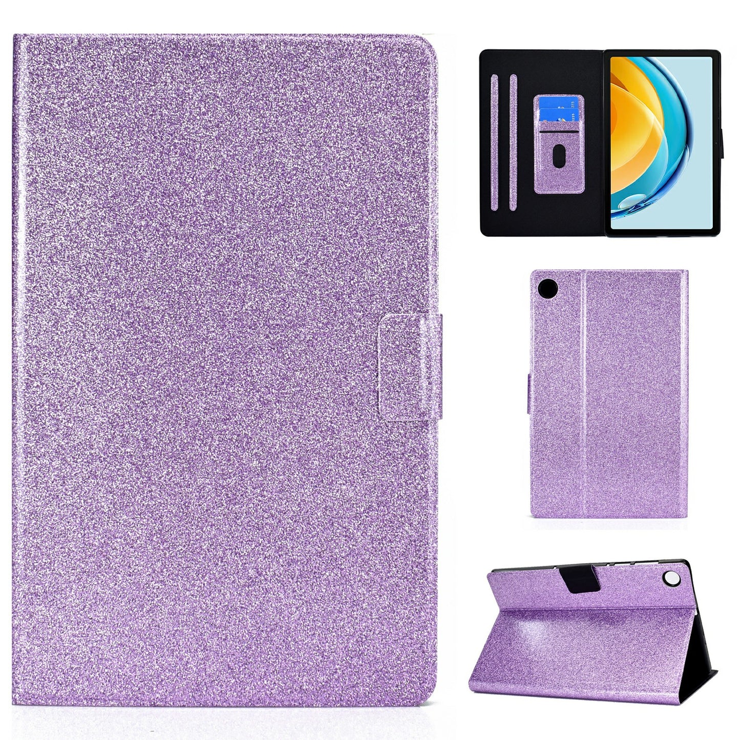 For Huawei MatePad SE 10.4-inch Shockproof Case Anti-Scratch Glittery Leather Cover Tablet Shell