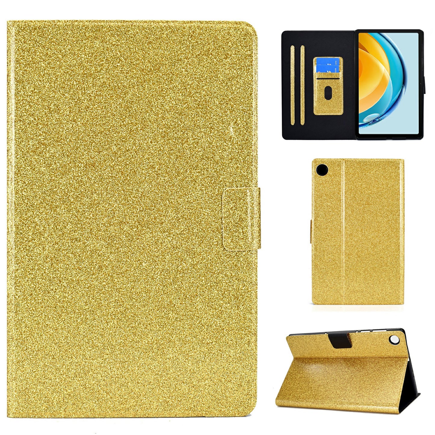 For Huawei MatePad SE 10.4-inch Shockproof Case Anti-Scratch Glittery Leather Cover Tablet Shell