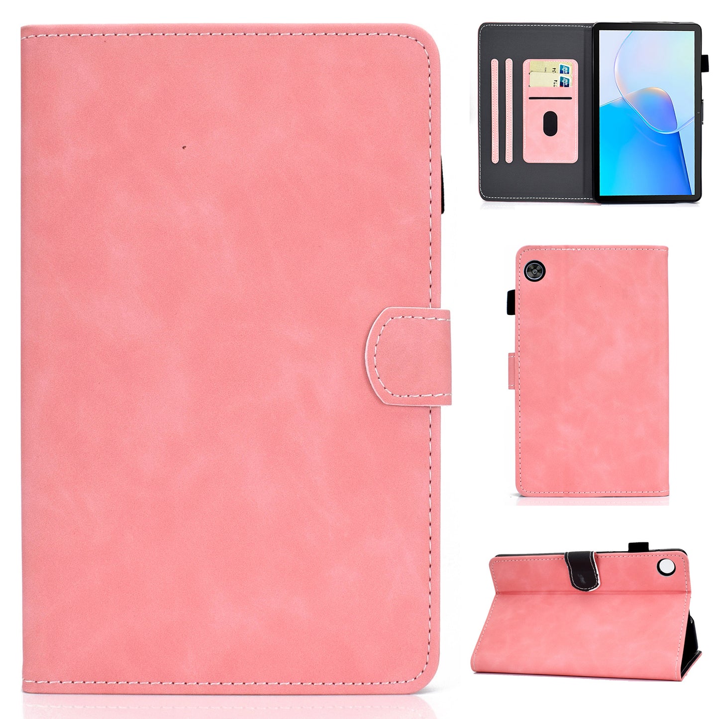 For Huawei MatePad SE 10.4-inch Shockproof Case Cowhide Texture PU Leather Tablet Cover with Card Holder