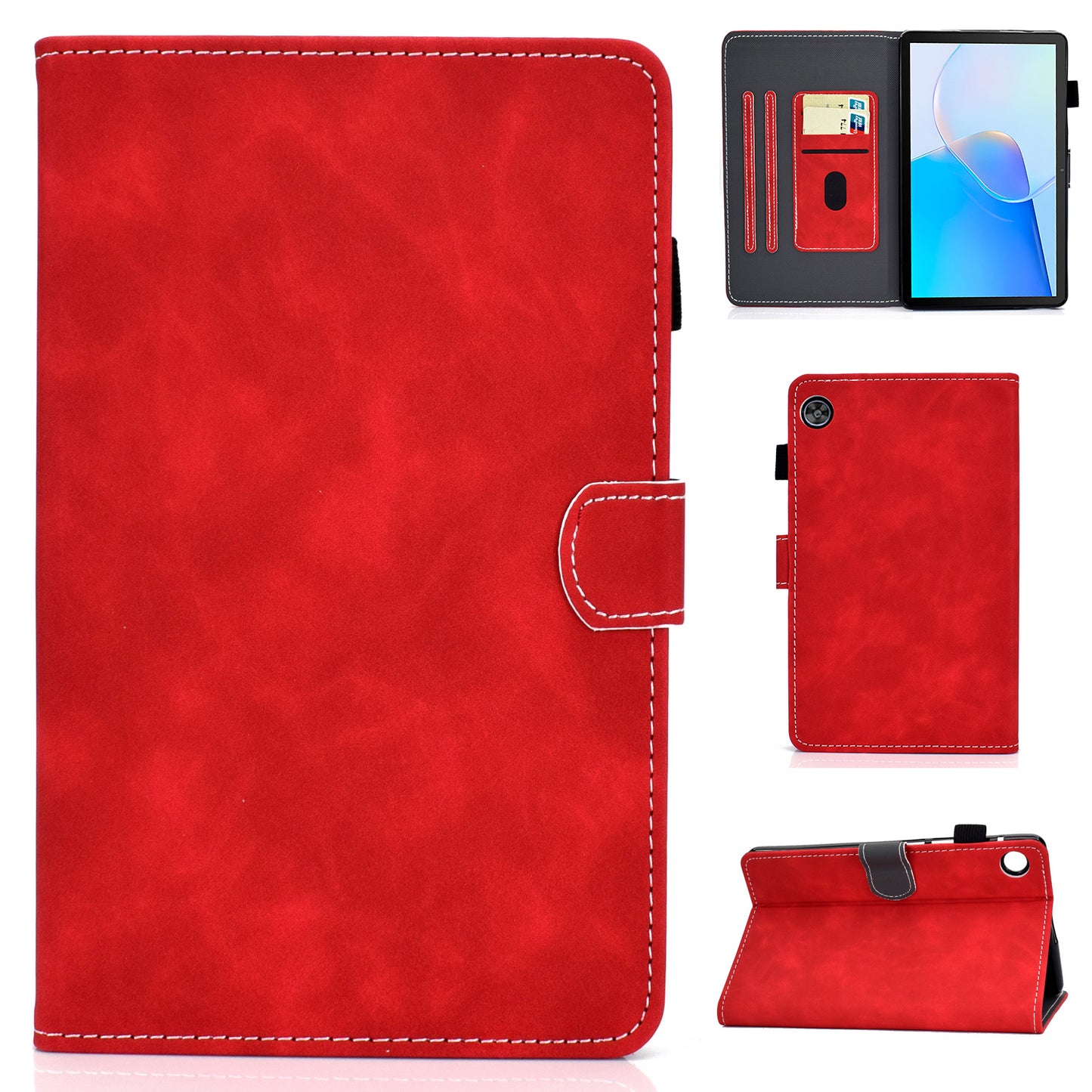 For Huawei MatePad SE 10.4-inch Shockproof Case Cowhide Texture PU Leather Tablet Cover with Card Holder