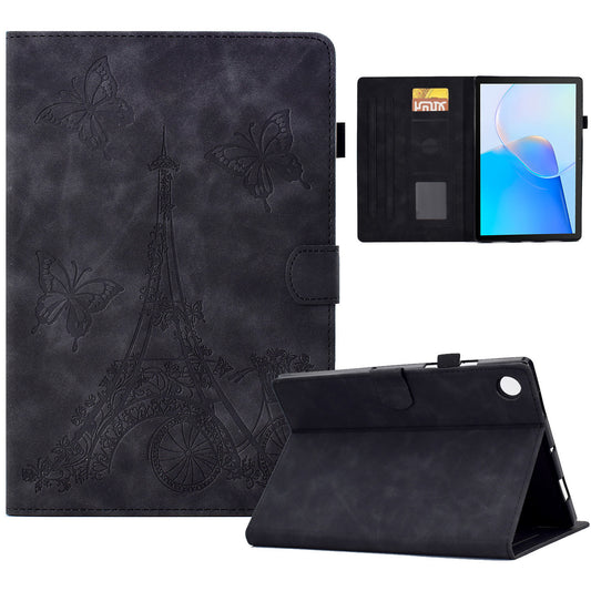 For Huawei MatePad SE 10.4-inch Protective Case Iron Tower Imprinted PU Leather Flip Stand Cover with Card Holder