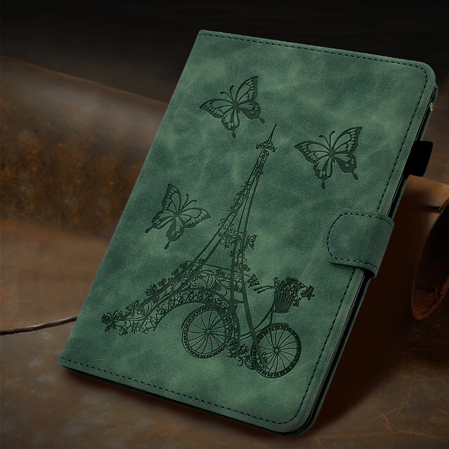 For Huawei MatePad SE 10.4-inch Protective Case Iron Tower Imprinted PU Leather Flip Stand Cover with Card Holder