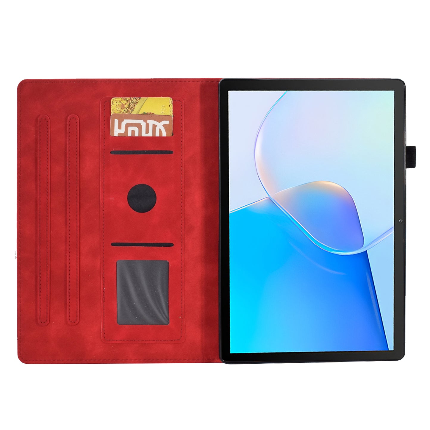 For Huawei MatePad SE 10.4-inch Protective Case Iron Tower Imprinted PU Leather Flip Stand Cover with Card Holder