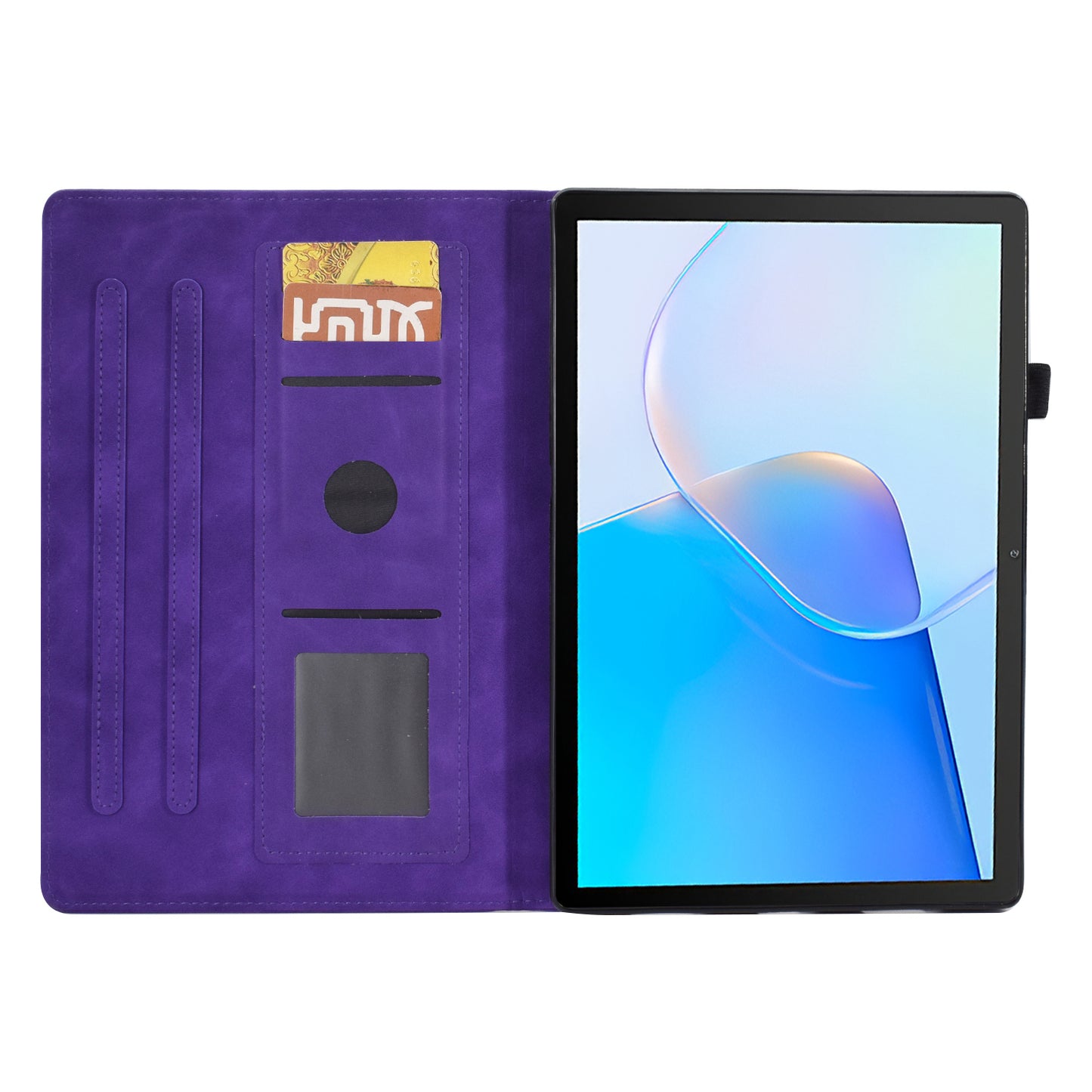 For Huawei MatePad SE 10.4-inch Protective Case Iron Tower Imprinted PU Leather Flip Stand Cover with Card Holder