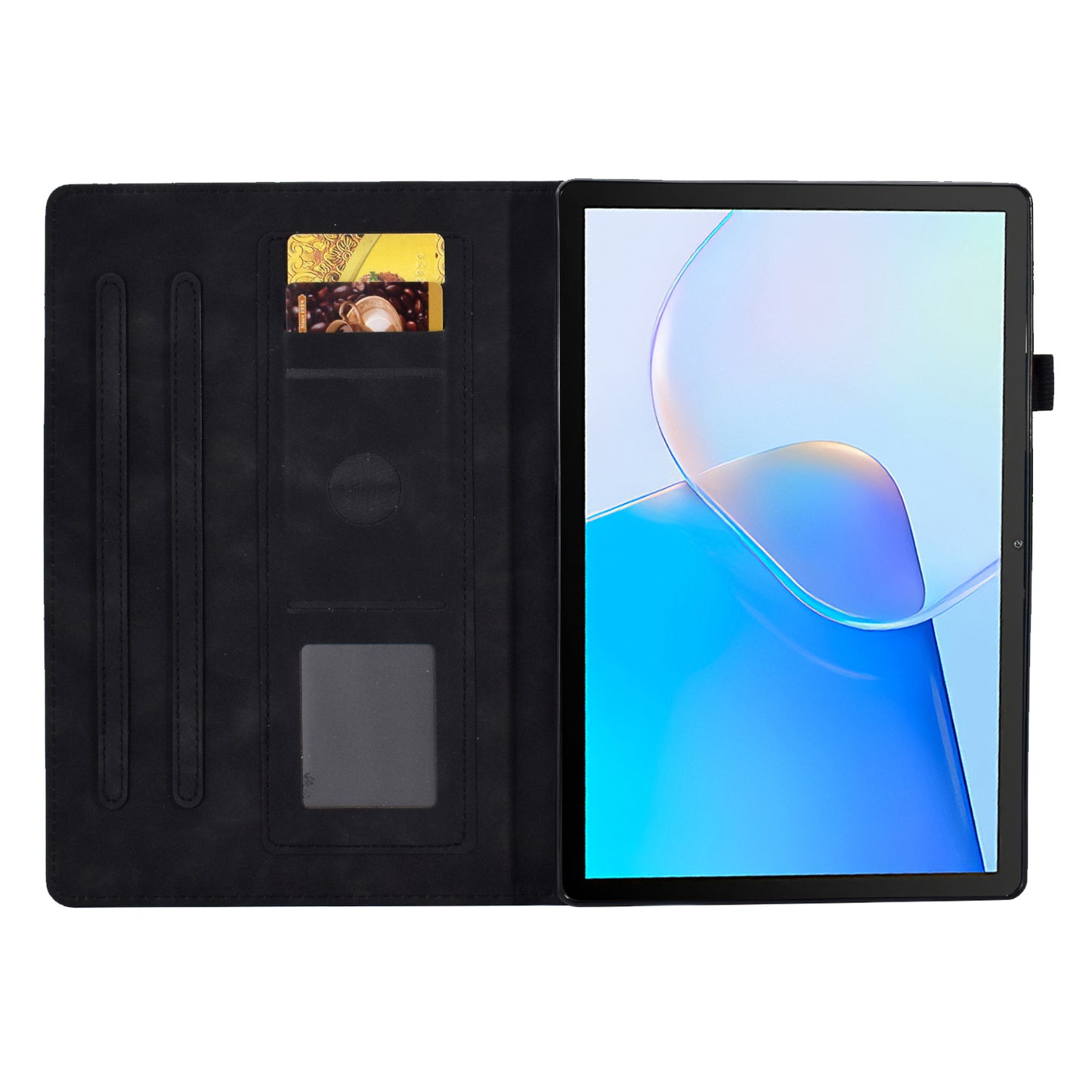 For Huawei MatePad SE 10.4-inch Love Heart Imprinted PU Leather Flip Cover Card Holder Protective Case