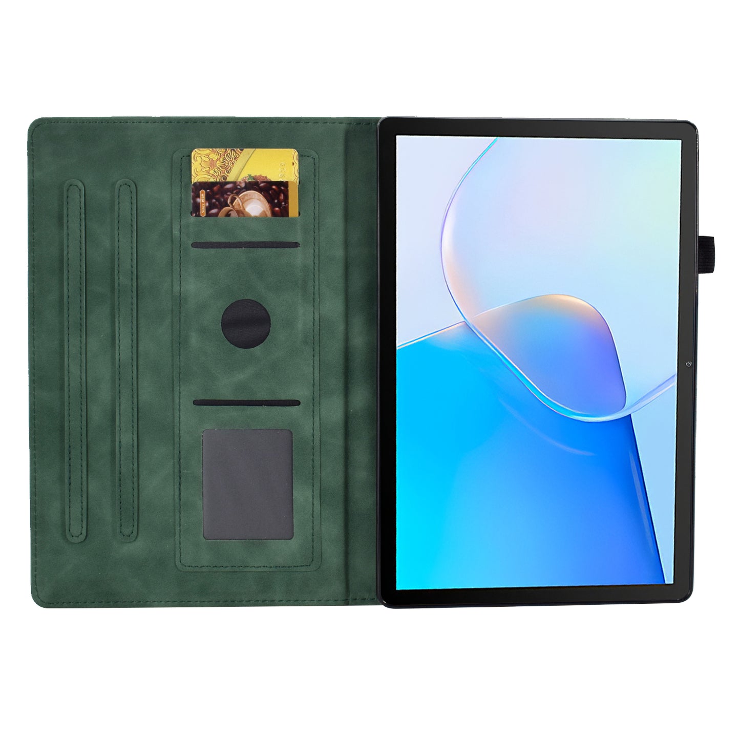 For Huawei MatePad SE 10.4-inch Love Heart Imprinted PU Leather Flip Cover Card Holder Protective Case