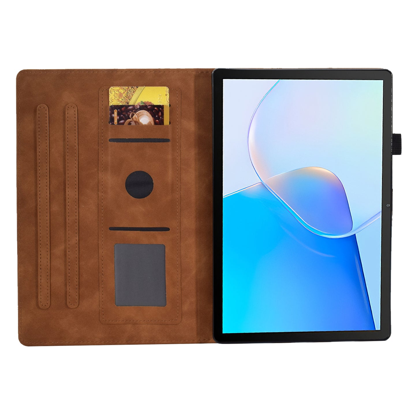 For Huawei MatePad SE 10.4-inch Love Heart Imprinted PU Leather Flip Cover Card Holder Protective Case