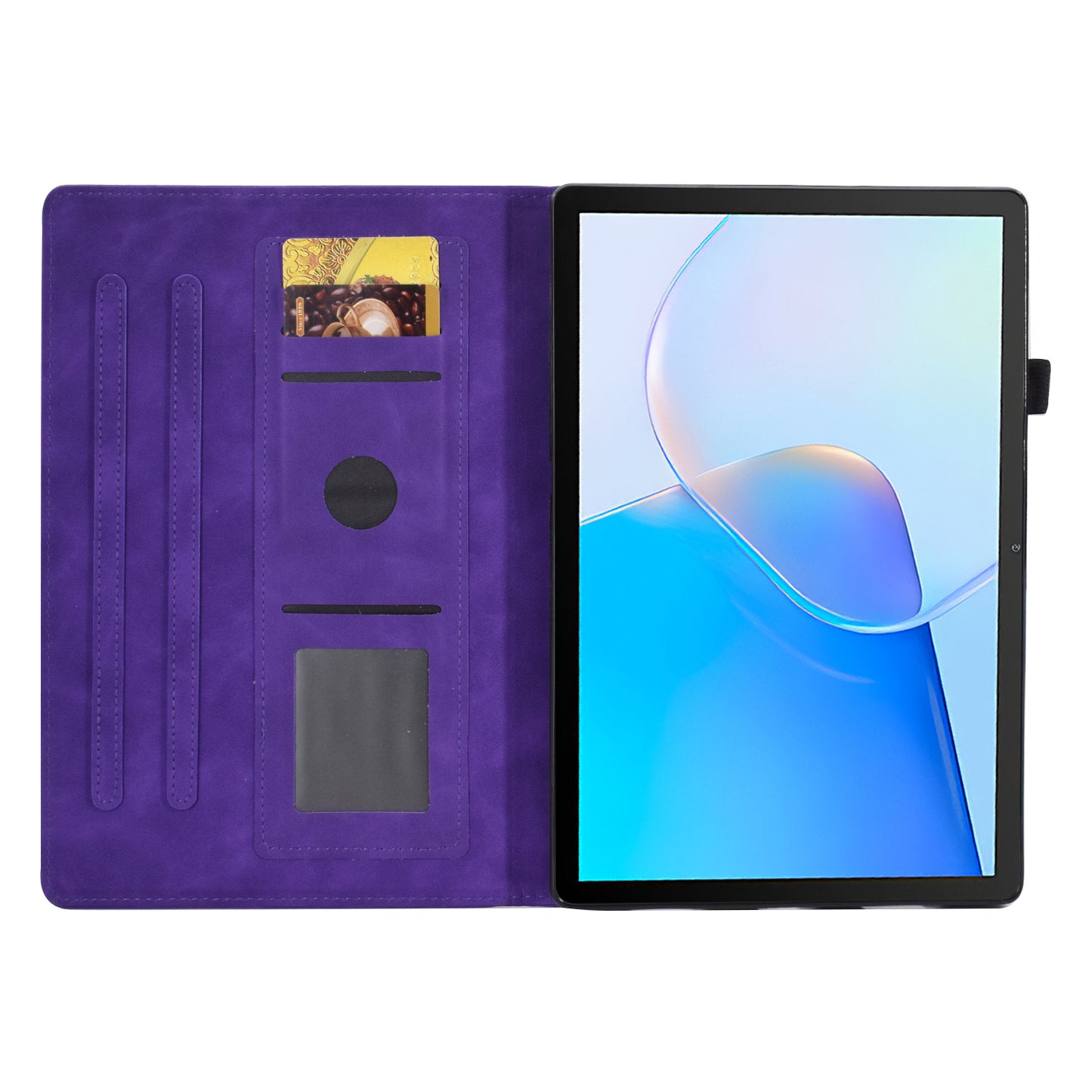 For Huawei MatePad SE 10.4-inch Love Heart Imprinted PU Leather Flip Cover Card Holder Protective Case