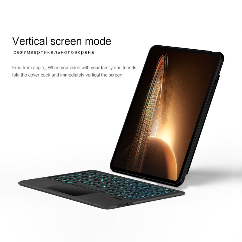 Detachable Bluetooth Keyboard Case for Oppo Pad 2 Scratch Resistant Tablet Keyboard Case with Touchpad