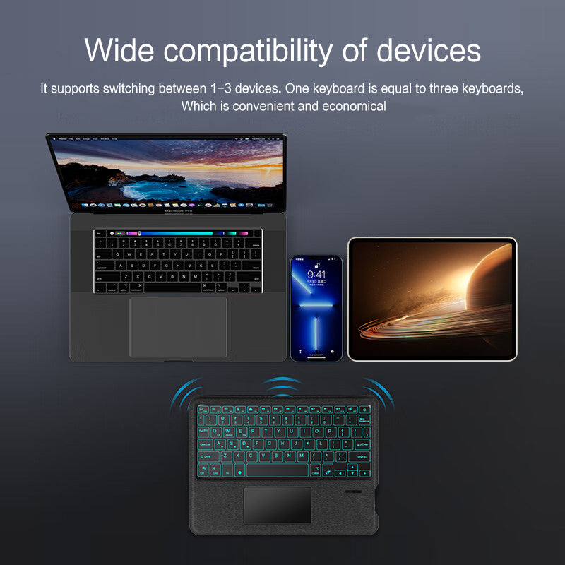 Detachable Bluetooth Keyboard Case for Oppo Pad 2 Scratch Resistant Tablet Keyboard Case with Touchpad