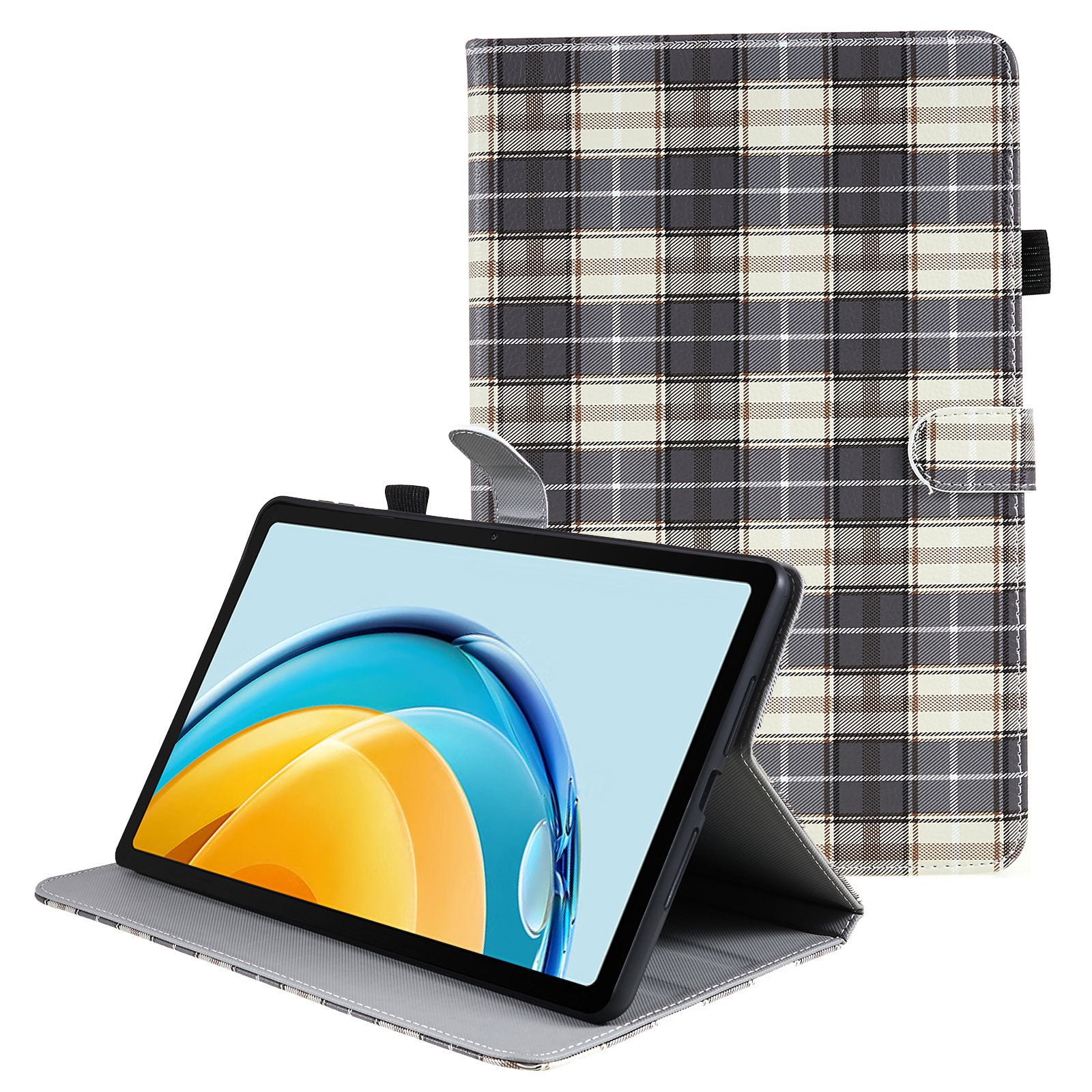For Huawei MatePad SE 10.4-inch Woven  /  Grid Pattern Drop-proof Tablet Case PU Leather Stand Cover