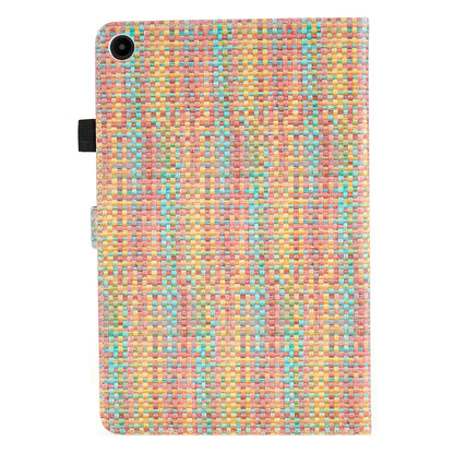 For Huawei MatePad SE 10.4-inch Woven  /  Grid Pattern Drop-proof Tablet Case PU Leather Stand Cover