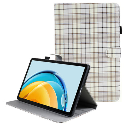 For Huawei MatePad SE 10.4-inch Woven  /  Grid Pattern Drop-proof Tablet Case PU Leather Stand Cover