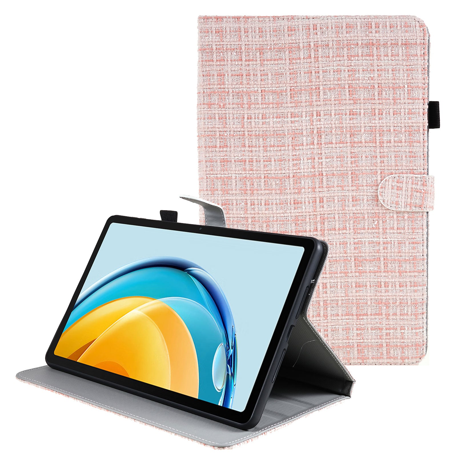 For Huawei MatePad SE 10.4-inch Woven  /  Grid Pattern Drop-proof Tablet Case PU Leather Stand Cover