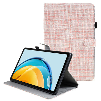 For Huawei MatePad SE 10.4-inch Woven  /  Grid Pattern Drop-proof Tablet Case PU Leather Stand Cover