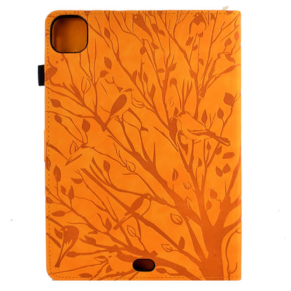 For iPad Pro 11 (2020) / (2021) / (2022) / iPad Air (2020) / (2022) Case Tree Imprinted Leather Tablet Cover with Card Slot
