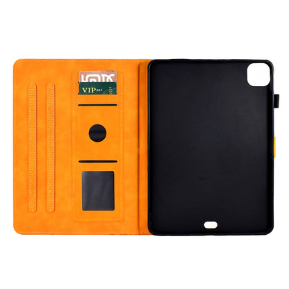 For iPad Pro 11 (2020) / (2021) / (2022) / iPad Air (2020) / (2022) Case Tree Imprinted Leather Tablet Cover with Card Slot
