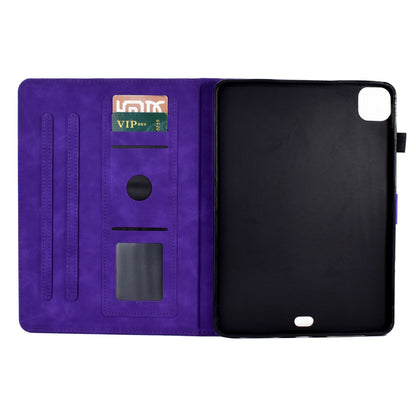 For iPad Pro 11 (2020) / (2021) / (2022) / iPad Air (2020) / (2022) Case Tree Imprinted Leather Tablet Cover with Card Slot