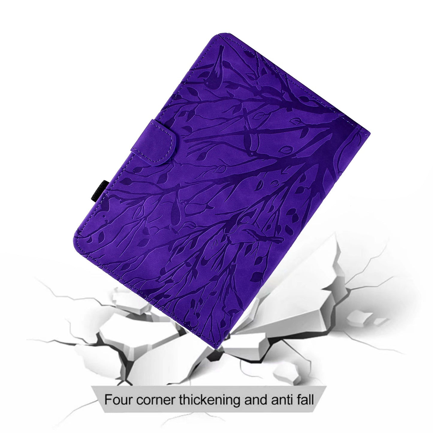 For iPad Pro 11 (2020) / (2021) / (2022) / iPad Air (2020) / (2022) Case Tree Imprinted Leather Tablet Cover with Card Slot