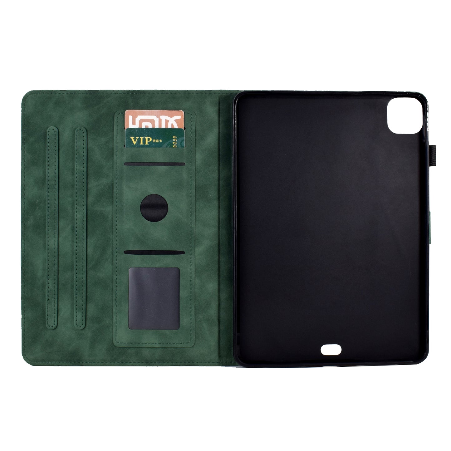 For iPad Pro 11 (2020) / (2021) / (2022) / iPad Air (2020) / (2022) Case Tree Imprinted Leather Tablet Cover with Card Slot