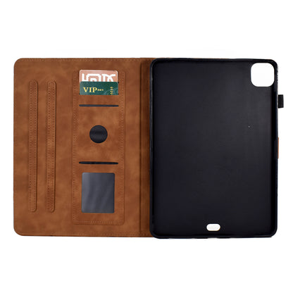 For iPad Pro 11 (2020) / (2021) / (2022) / iPad Air (2020) / (2022) Case Tree Imprinted Leather Tablet Cover with Card Slot