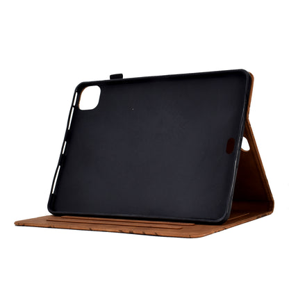 For iPad Pro 11 (2020) / (2021) / (2022) / iPad Air (2020) / (2022) Case Tree Imprinted Leather Tablet Cover with Card Slot