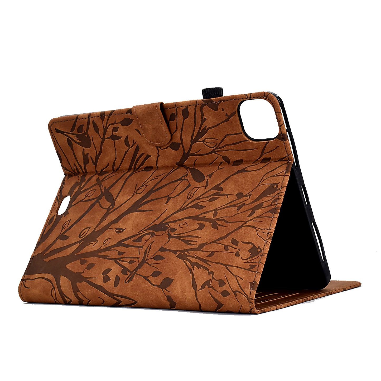 For iPad Pro 11 (2020) / (2021) / (2022) / iPad Air (2020) / (2022) Case Tree Imprinted Leather Tablet Cover with Card Slot