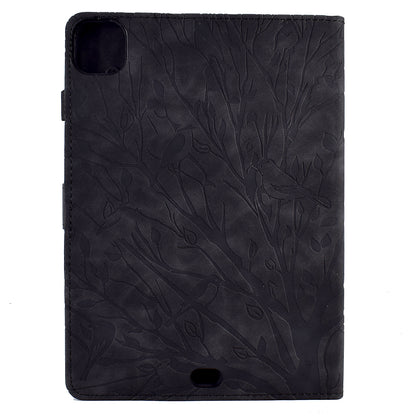 For iPad Pro 11 (2020) / (2021) / (2022) / iPad Air (2020) / (2022) Case Tree Imprinted Leather Tablet Cover with Card Slot