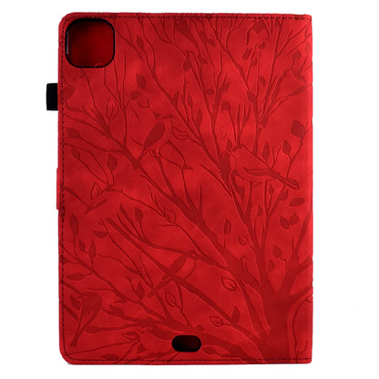 For iPad Pro 11 (2020) / (2021) / (2022) / iPad Air (2020) / (2022) Case Tree Imprinted Leather Tablet Cover with Card Slot