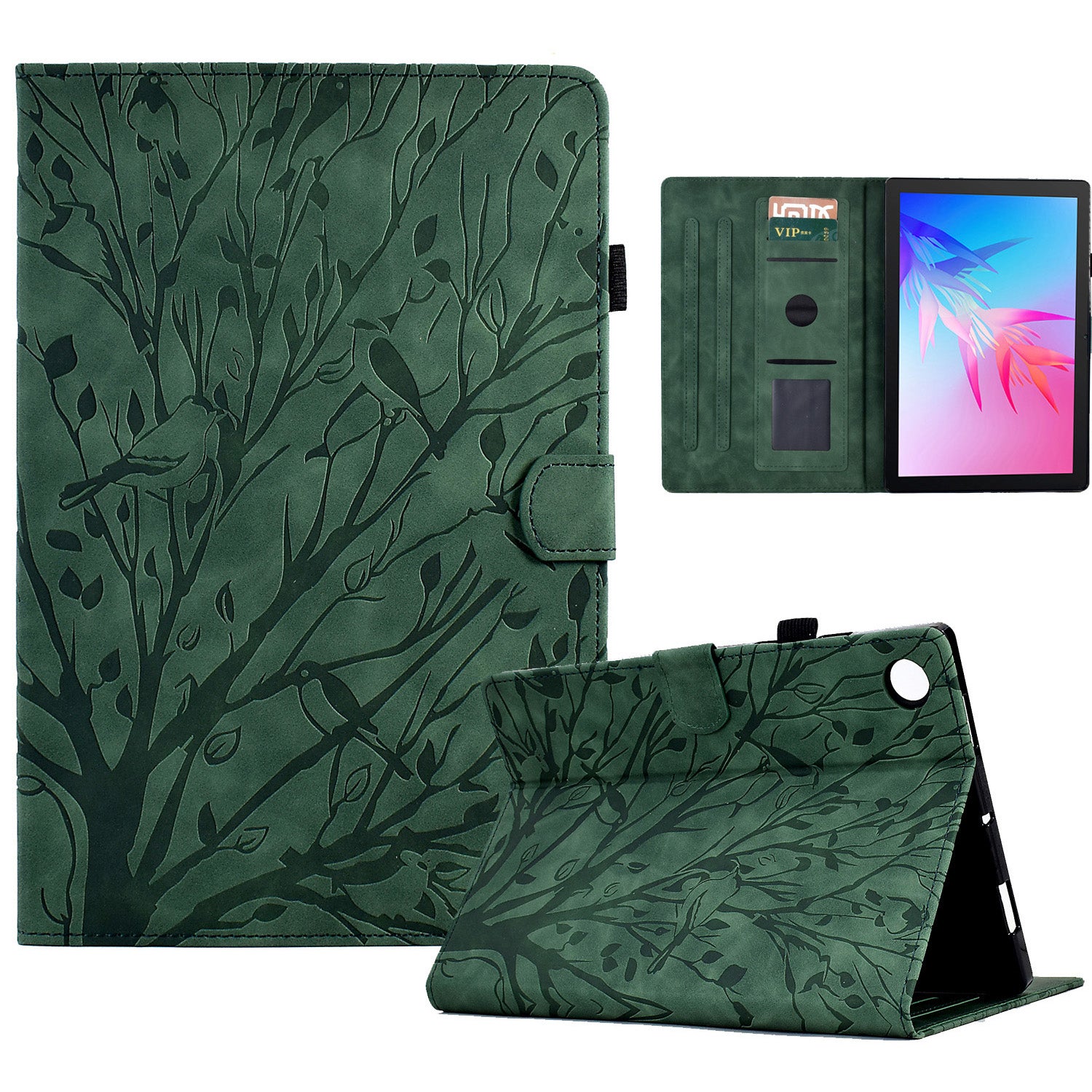 For Honor Pad 6 10.1-inch / Pad X6 9.7 inch / Huawei Enjoy Tablet 2 / MatePad T 10 9.7 inch / T 10S 10.1 inch Tablet Case Tree Imprinted Leather Cover