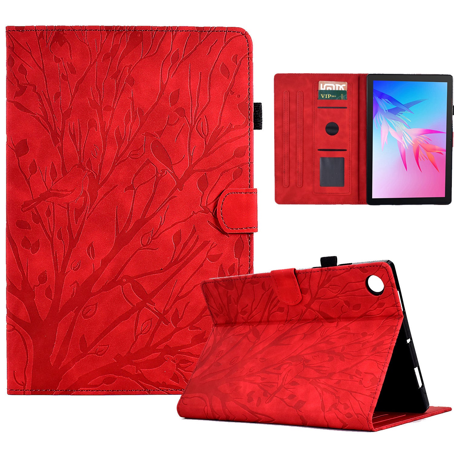 For Honor Pad 6 10.1-inch / Pad X6 9.7 inch / Huawei Enjoy Tablet 2 / MatePad T 10 9.7 inch / T 10S 10.1 inch Tablet Case Tree Imprinted Leather Cover
