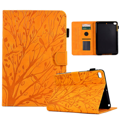 For iPad mini (2019) 7.9 inch / mini 4 / 3 / 2 / 1 Tablet Cover PU Leather Stand Card Holder Imprinted Tree Tablet Case