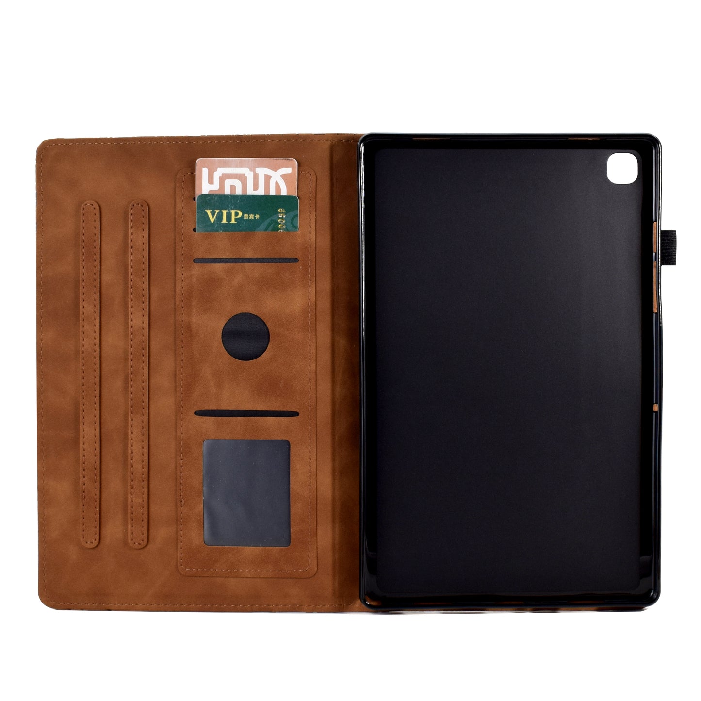 For iPad 10.2 (2021) / (2020) / (2019) / iPad Air 10.5 inch (2019) / Pro 10.5-inch (2017) Tablet Case Imprinted Leather Cover with Stand Card Holder