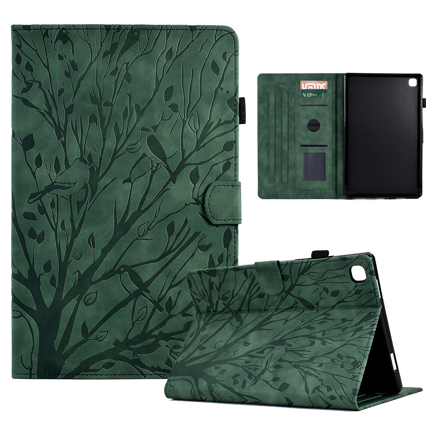For iPad 10.2 (2021) / (2020) / (2019) / iPad Air 10.5 inch (2019) / Pro 10.5-inch (2017) Tablet Case Imprinted Leather Cover with Stand Card Holder