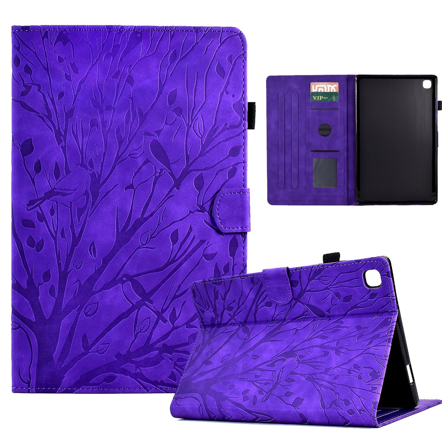 For iPad 10.2 (2021) / (2020) / (2019) / iPad Air 10.5 inch (2019) / Pro 10.5-inch (2017) Tablet Case Imprinted Leather Cover with Stand Card Holder