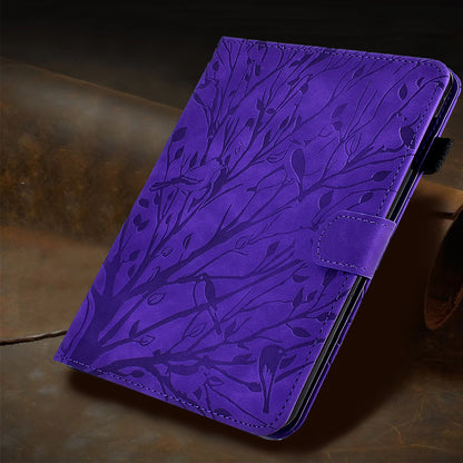 For iPad Air (2013) / Air 2 / iPad 9.7-inch (2017) / (2018) Tablet Leather Case Stand Card Holder Imprinted Tree Cover