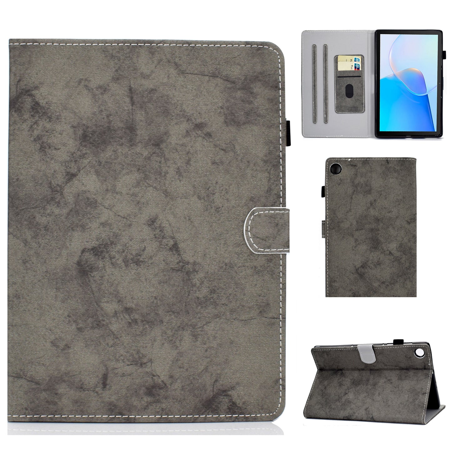 For Huawei MatePad SE 10.4-inch A6 Cloth Texture Tablet Case PU Leather Stand Card Slots Folio Cover