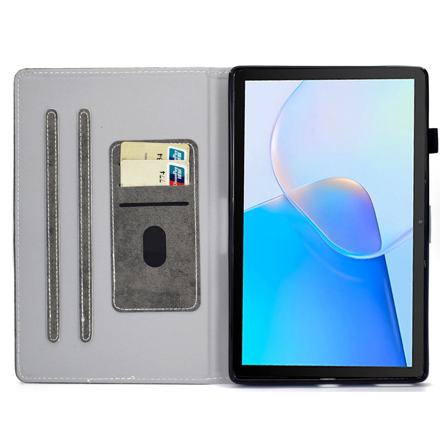 For Huawei MatePad SE 10.4-inch A6 Cloth Texture Tablet Case PU Leather Stand Card Slots Folio Cover