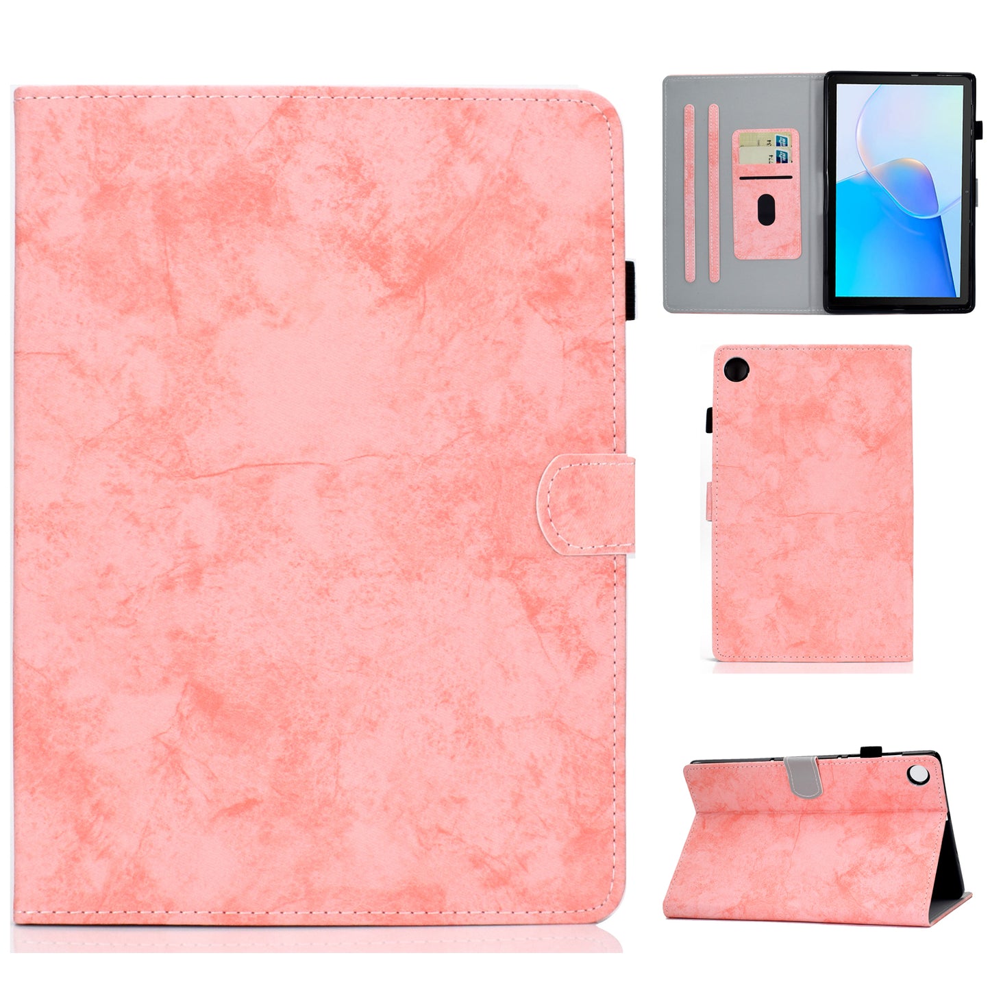 For Huawei MatePad SE 10.4-inch A6 Cloth Texture Tablet Case PU Leather Stand Card Slots Folio Cover