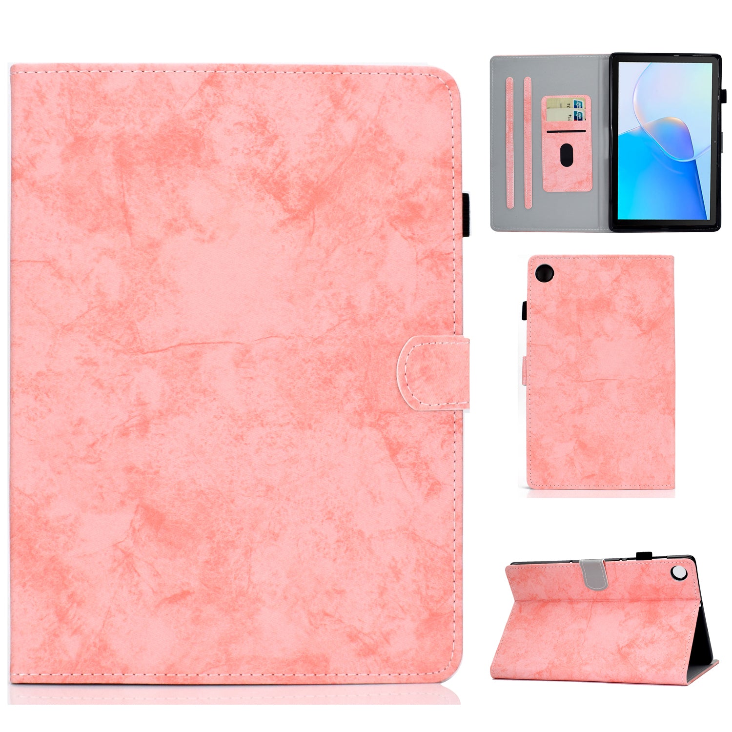 For Huawei MatePad SE 10.4-inch A6 Cloth Texture Tablet Case PU Leather Stand Card Slots Folio Cover