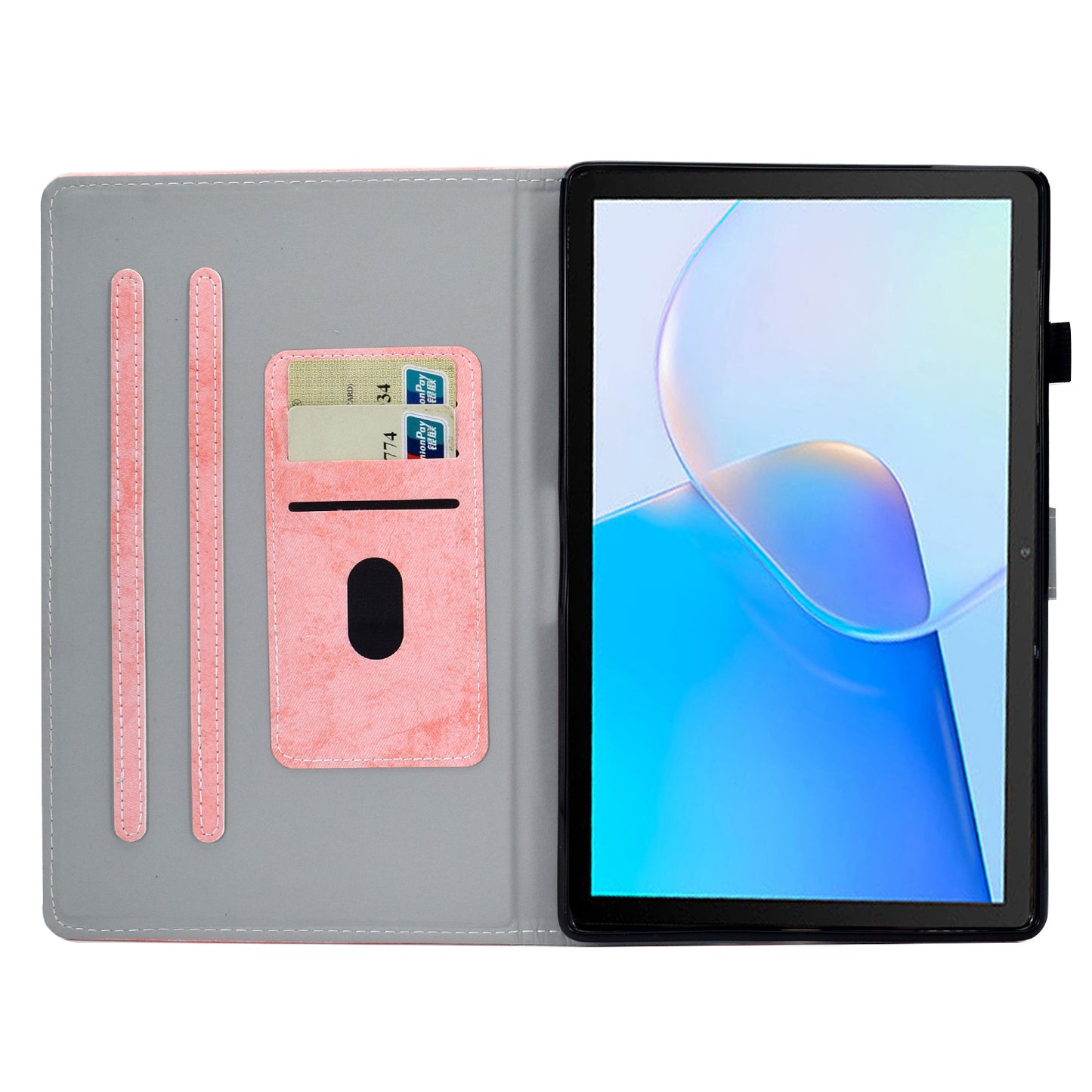For Huawei MatePad SE 10.4-inch A6 Cloth Texture Tablet Case PU Leather Stand Card Slots Folio Cover
