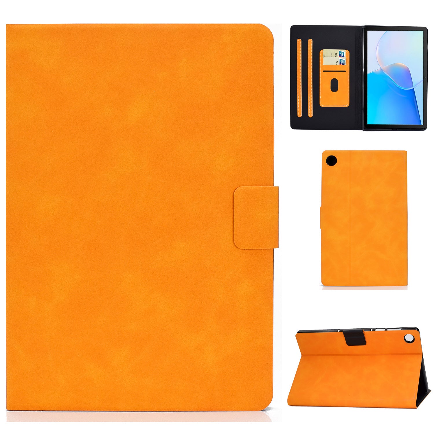 For Huawei MatePad SE 10.4-inch A7 Cowhide Texture Tablet Case PU Leather Stand Card Slot Cover