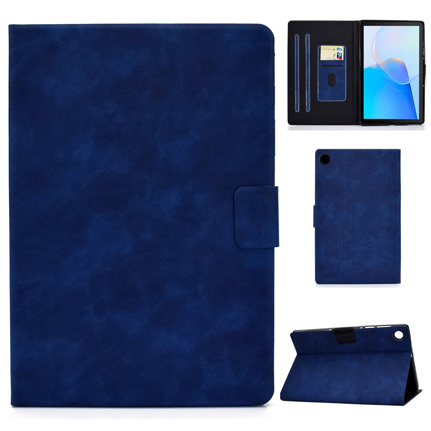 For Huawei MatePad SE 10.4-inch A7 Cowhide Texture Tablet Case PU Leather Stand Card Slot Cover